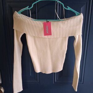 NWT Edikted Off shoulder long sleeve top